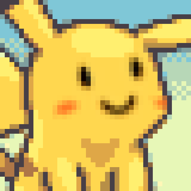 Dakes' Profile picture. A pixelated Pikachu face with innocent smile. 